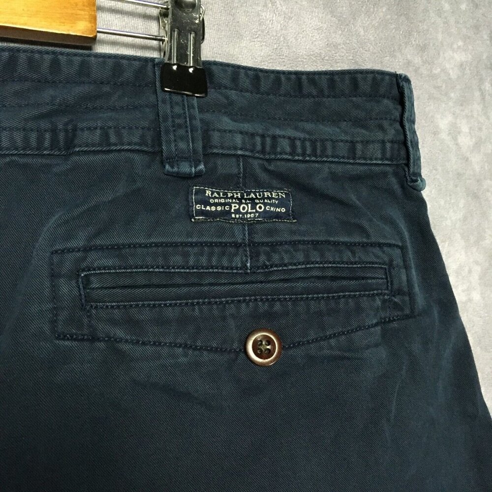 Polo Ralph Lauren Mens Cargo Shorts size 42 Dark Blue Cotton Pockets Casual - Picture 5 of 14